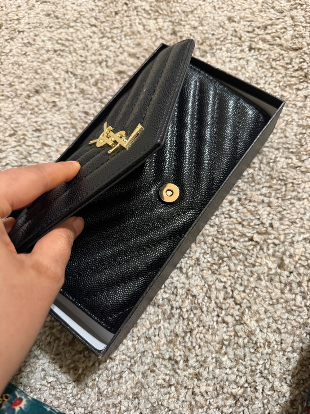 Beautiful faux Leather Wallet with Gold Hardware